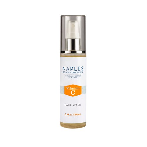 Naples Soap Company Brightening Vitamin C Face Wash with 15% Ascorbic Acid – Naturally-Derived Foaming Face Cleanser – Gluten, Sulfate, and Paraben Free – Safe for All Skin Types – 3.4 oz