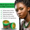 Black Queen Olive Oil Braid & Edge Control Gel - Extreme Hold for Braids, Locs, and Twists - Perfect for 4C Hair - Unscented, Made in USA - (Pack of 1,4.5 oz)