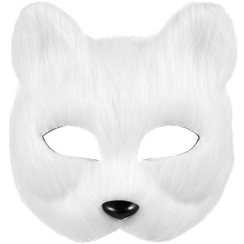 PACKOVE Furry Half Face Mask Fox Mask Mask Masquerade Mask Halloween Animal Mask Halloween Cosplay Costume Props