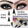 Go Ho 2 PCS Black Gel Eyeliner Stick,Waterproof Eye Liner Pen,Cat Eye Black Smokey Eyeshadow,Smooth Black Eyeliner Pencils Eye Black Face Paint Stick Halloween Makeup Set