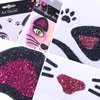 Cute Cat Face Sticker Cartoon Animal Face Gems Sticker Glitter Crystals Face Art Stickers Kid Face Eye Decoration for Makeup Face Sparkling Party Face Sticker 2Pcs