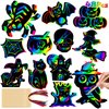 Halloween Crafts Kit for Kids, 48 Pcs Magic Scratch Off Cards Paper Hanging Set, Halloween Party Favors Gifts Ornaments for Kids Halloween Party Games Classroom DIY Activity Art Craft Supplies