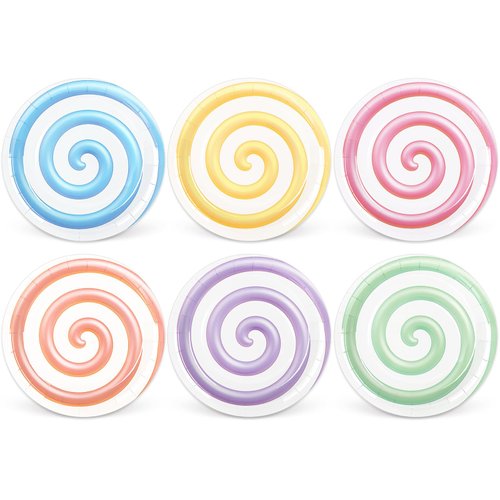 Whaline Christmas Candyland Party Paper Plate Pastel Candy Disposable Plate 6 Colors Christmas Candy Themed Paper Plates Cute Dinnerware Plate 9" for Xmas Candyland Party Supplies Table Decor, 24Pcs