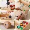 SHIERDU LED Lights Busy Screw car, Wooden Montessori Screwdriver Board for Children, fine Motor Skills Toys for Toddlers, Light Switch Autistic Sensory Toys, Gifts for Boys and Girls Over 3 Years Old