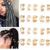 20 PCS Gold Hair Jewelry for Braids with Crystal Rhinestone Dreadlock Braid Clips Non-Piercing Ear Cuffs Clip Jewelry for Women Men Hair Accessories Braids