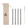 Medium Safer Rounded End Stainless Steel Metal Straws for Pint Mason Jars, Medium Cups, or Pint Glasses (4 Pack + Cleaning Brush + Bag)