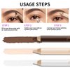 Apooliy 3Pcs Eyebrow Pencil Eyeliner Contour Set, Waterproof Long Lasting Brow Pen, Smooth White Eyeliner,Translucent Contour Pen,3 Colors Makeup Pencil