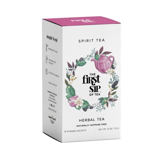 Spirit Tea, Herbal Tea Bags, Chamomile, Lavender, Rose, Cloves, Caffeine-Free, Calming Stress Rel...