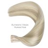 WENNALIFE Tape in Hair Extensions Human Hair Ash Blonde Highlighted Platinum Blonde Tape in Extensions, 10pcs 25g 14 inch Remy Invisible Tape Ins Straight Soft Real Human Hair Tape in Extensions