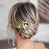 Catery Bride Wedding Burgundy Hair Comb Flower Side Comb Bridal Hair Piece Hair Clip Jewelry Hair Accessories for Women and Girls