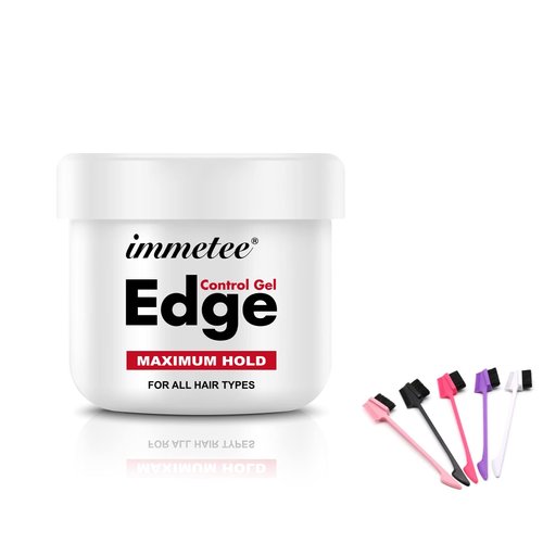 immetee Instant 4C Extreme Hold Braiding and Styling Gel, Long Lasting Non-Greasy Smoother (100g + Brush)