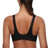 Wingslove Women's Full Coverage High Impact Wirefree Workout Non Padded Sports Bra Bounce Control (Black,36DD)