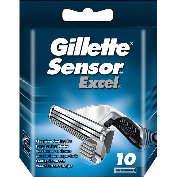 Gillette Sensor Excel Shaving Cartridges for Men Quantity: 10 (Packaging May Vary)