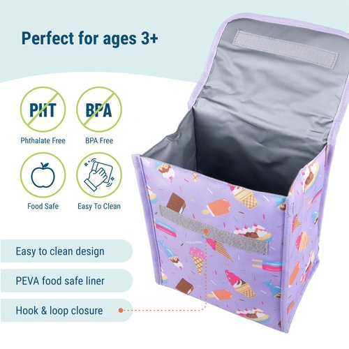 Wildkin Kids Insulated Lunch Bag for Boys and Girls, Reusable Lunch Bag is Perfect for Daycare and Preschool, Ideal Size for Packing Hot or Cold Snacks for School and Travel Lunch Bags (Sweet Dreams)
