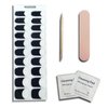 Semi Cured Gel Nail Strips UV Gel Nail Stickers Black French Nail Tips Long Lasting Gel Nail Stickers 20 Pieces Nail Strips Works with UV Nail Lamp Easy Application & Removal