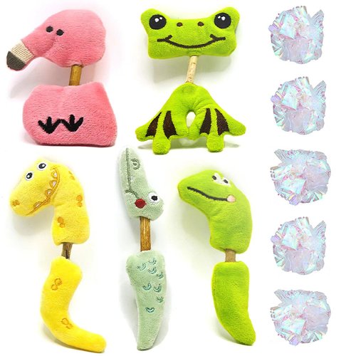uyiixoxo Cat Toy Matatabi Silvervine Sticks Cat Toys for Indoor Cats, Cat & Kitten Chew Toys for Aggressive Chewers, Cat Dental Toy for Kitten Teeth Cleaning, Crinkle Sound Catnip Toys