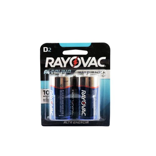 Rayovac D Alkaline Batteries, 813-2F, 2 Pack