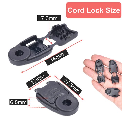 20 Pack Zipper Pull Cord Ends Zipcords Stopper Paracord Parachute Clips Running Shoe lace Elastic Shock Bungee Rope Drawstrings Ends Lock DIY Replacement Plastic Black