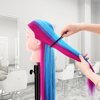 Mannequin Head with Hair, 29" Cosmetology Mannequin Head Manikin Head with Synthetic Fiber Hair Practice Doll Head for Hair Styling Training Braiding with Clamp Holder and Tools