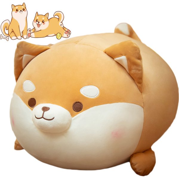 Cute Soft Shiba Inu Dog Stuffed Animals Shiba Inu Dog Plush Toys Shiba Inu Dog Plushies Throw Pillow Shiba Inu Dog Hugging Cuddly Shiba Inu Dog Doll Pillow Gift for Kids and Lovers (12-Inch)