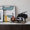 iLAND Piano Music Box & Miniature Violin w/Giftbox, 1/12 Scale Accessories of Dollhouse Piano Room with Timeless Melody The Castle in The Sky, Romantic Gift
