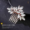 Unicra Rose Gold Rhinestone Bride Hair Comb Bridal Wedding Hair Piece Crystal Hair Accessories for Women and Girls (Rose Gold)