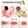 2PCS Bee Lip Balm Honey Pot,Strawberry & Honey Moisturizing Propolis Lip Mask,Hydrating Prevention Dry and Cracked Lip Scrubs Exfoliator,Lip Sleep Mask Reduces Lip Lines Lip Skin Care Products