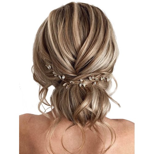 JAKAWIN Bride Rhinestone Wedding Hair Vine Crystal Hair Piece Bridal Headpiece Hair Accessories for Women and Girls HV190 (1 Silver)
