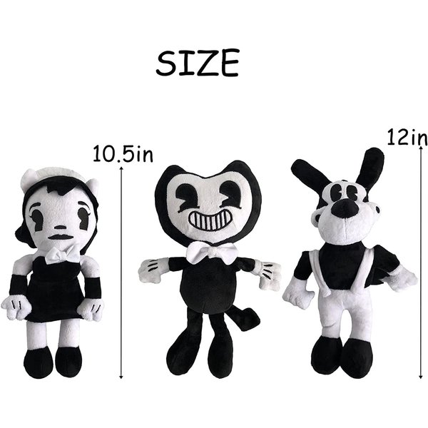 3pcs Anime Plush Toys Bendy Doll Cute Game Horror Plush Soft Stuffed Animals Plush Toys for Kids and Game Fans