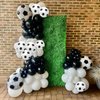 Soccer Balloon Garland Arch Kit, 22 18 12 10 5 Inch Black White Football Print Balloons Arch Kit with 4D Football Foil Balloons Football Helium Balloon for Birthday Soccer Football Club Party