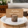 Toncoo Wood Place Card Holders, 20Pcs Premium Rustic Table Number Holders and 30Pcs Kraft Table Place Cards, Wood Photo Holders, Ideal for Wedding Party Table Name and More