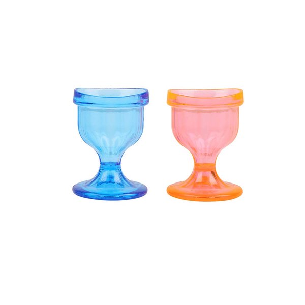 HealthAndYoga™ ChillEyes Colored Eye Wash Cups – Remedy Cup for Eye Wash - Eye Cleaner with Snug Fit - Includes Storage Container (2 Pcs.) (1 Orange + 1 Blue)