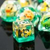 Cusdie 7-Die DND Dice, Polyhedral Dice Set Filled with Animal, Animal Dice Set for Role Playing Game Dungeons and Dragons D&D Dice MTG Pathfinder (Yellow Duck)