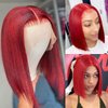 Wiggins Hair Red Bob Wig Human Hair Straight Lace Front Wigs Human Hair Red Bob Wig Human Hair 13x1 T Part Middle Part Straight Red Wigs For Black Women Glueless Wigs Human Hair Pre-Plucked 12 Inch