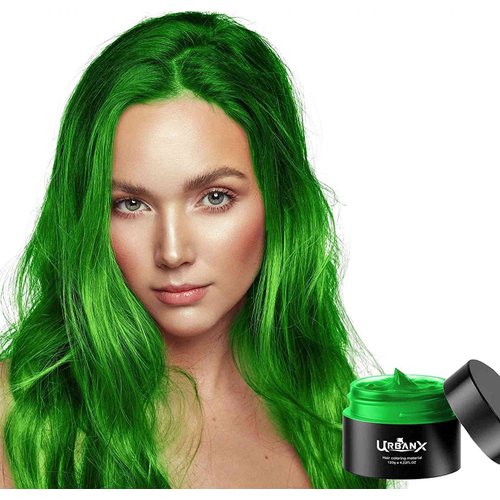 UrbanX Washable Hair Coloring Wax Material Unisex Color Dye Styling Cream Natural Hairstyle Pomade Temporary Party Cosplay Natural Ingredients (Green)