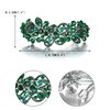 EVER FAITH Women's Austrian Crystal Art Deco Floral Leaf Hair Barrette Clip Green Silver-Tone