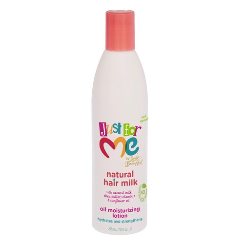 Just for Me Natural Hair Milk Lotion - Hydrates & Strengthens, Contains Coconut Milk, Shea Butter, Vitamin E, & Sunflower Oil, Lightweight Moisture, Reduces Frizz 10 oz