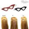 Parcelona French Retro Glasses Small 2 1/4” Celluloid Set of 8 Side Slide In Hair Clip Barrettes