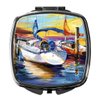 Caroline's Treasures JMK1243SCM Symmetry again Sailboats Compact Mirror Decorative Travel Makeup Mirror for Women Girls Gifts Pocket Makeup Mirror Folding Handheld