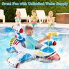 Baby Pool Float Inflatable Airplane Pool Float Boat with Handle & Squirt Gun, Baby Swim Float Swimming Pool Float Kids Toddler Pool Floaties Toddler Pool Float Age 1-5 Pool Beach Toys for Boys Girls