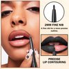 LZXLUKGIR Black Lipstick and Lip Liner Set Lip Kit,3 in 1 Velvet Black Lipstick Halloween Matte Black Liquid Lipstick Lip Gloss with Black Lip Pencil,Hydrating Lip Stain Lip Makeup（Black Magic）