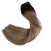Sew in Hair Extensions Real Human Hair Brown with Medium Blonde Highlighted Remy Human Hair Extensions 20 Inch Double Weft Hair Weft Extensions Sew in Hair Extensions 100g for White Women