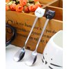 Honbay 2PCS Cute Cat Spoon Stainless Steel Tea Spoon Coffee Spoon Sugar Spoon for Cat Mug, Black and White