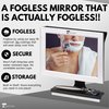 ToiletTree Products Fogless Shower Shaving Mirror with Squeegee - Anti-Fog, Rust-Proof, Impact-Resistant Bathroom Mirror Removable Adhesive Mount, Easy to Clean, Adjustable