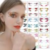 60 Pairs Halloween Christmas Eye Shadow Tattoo Sticker Eyeliner Temporary Tattoos Transfer Eyeshadow Stickers for Women Eye Makeup Decorations
