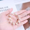 Vacaonio Boho Pearl Circle Hair Clip Barrette Open Circle Hair Barrette Pin Gold Pearl Side Clips Headwear Circle Pearl Barrette Geometric Hairclip Decorative Hair Accessories for Women and Girls