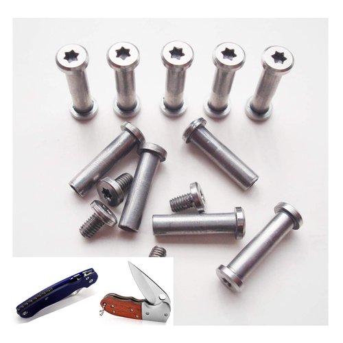 Stainless Steel Knife Screws,Knives Handle Fasteners,EDC Knife Shaft Rivets - Pack of 10 Sets