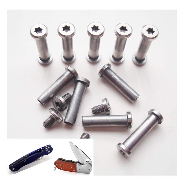 Stainless Steel Knife Screws,Knives Handle Fasteners,EDC Knife Shaft Rivets - Pack of 10 Sets