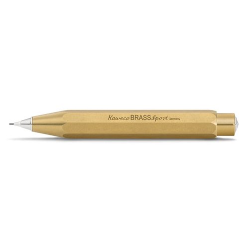 Kaweco BRASS SPORT Mechanical Pencil 0.7mm HB I Brass Lead Pencil in Classic Design I Mechanical Lead Pencil 10,5 cm I Refillable Pencil