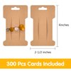 Mototo 300 PCS Hair Clip Bow Display Cards Hair Barrettes Jewelry Display Holder Rectangle Paper Cardboard for Hair Accessories Display and Organizing, 4 x 2-1/2 Inches (Brown)